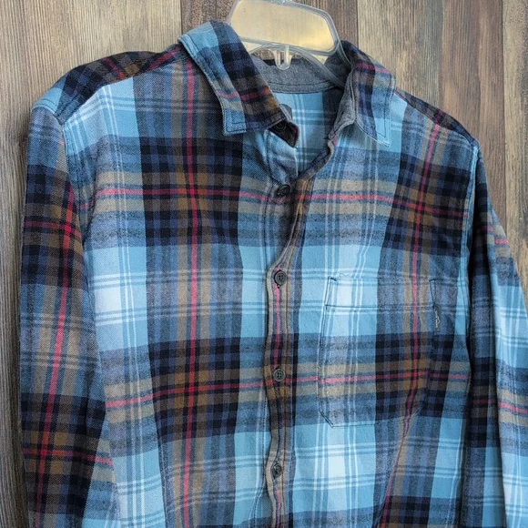 Eddie Bauer Flannel Plaid Button Down Shirt L M612 - Picture 2 of 6